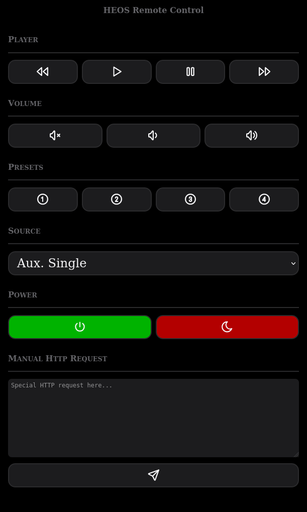 Screenshot of the dark theme
